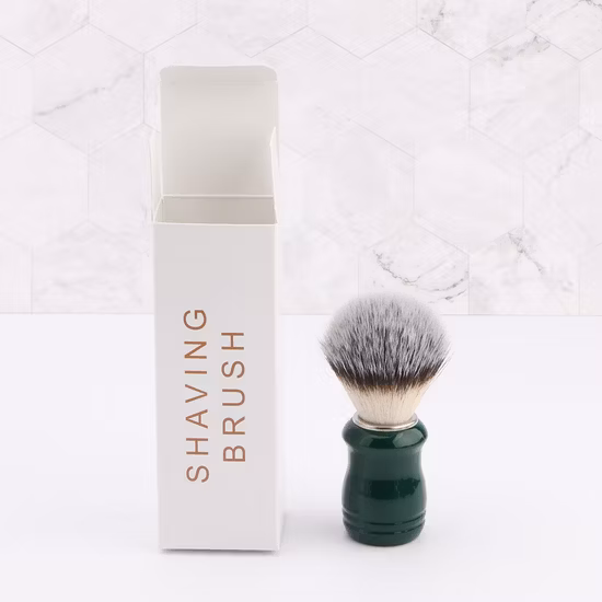 Brosse de rasage pour soins personnels, manche en résine verte, poils de blaireau en Nylon artificiel