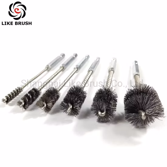 Brosses d'ébavurage en acier inoxydable à tige hexagonale