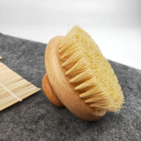 Brosse sèche en Sisal pour le corps, couvercle rond personnalisé en forme de poignée courte, pour le dos du corps, Brosse a Sec, vente en gros