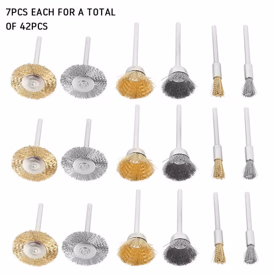 Mini brosse de polissage en fil d'acier en laiton