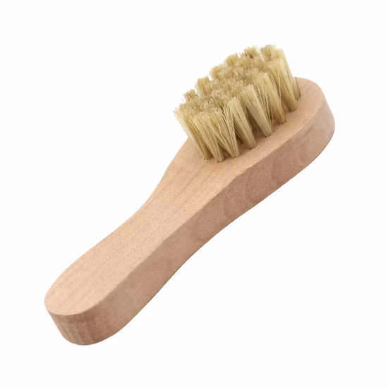 Brosse de nettoyage de chaussures en bois de poils de porc personnalisés, brosse à chaussures à poils